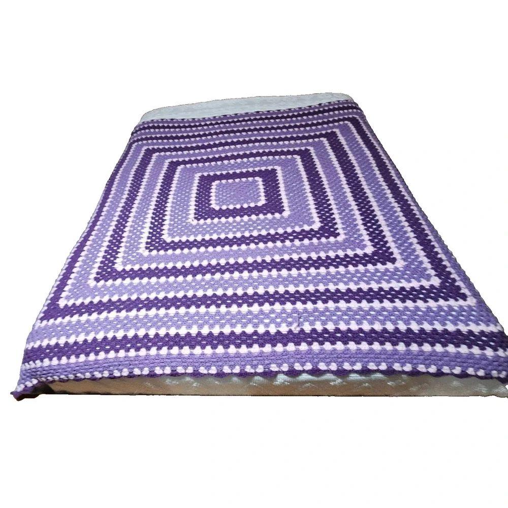 VTG Handmade Crochet Granny Stitched Afghan 76